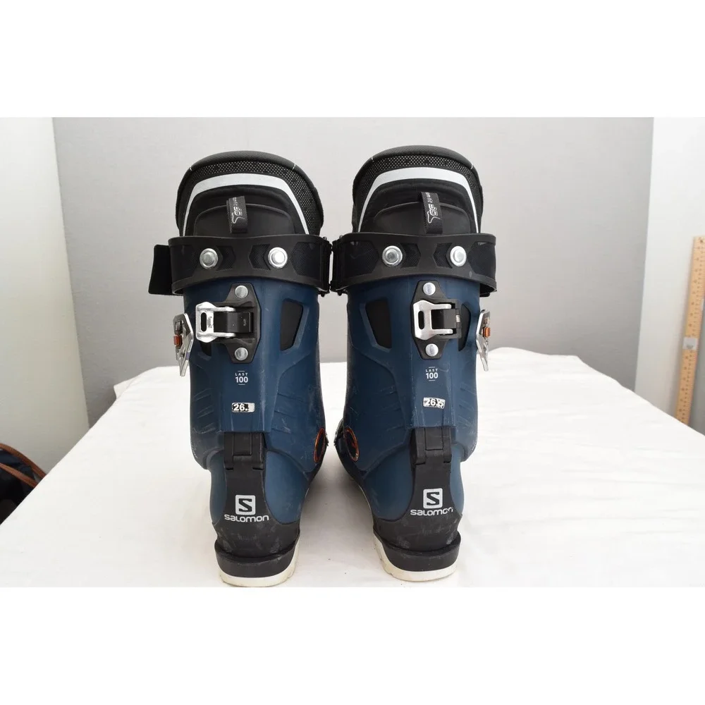 Salomon QST Pro 120 Ski Boots 26.5 Blue Orange Custom Shell Alpine Mens Touring